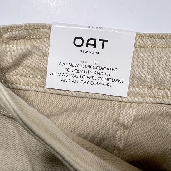OAT NY | High Rise Wide Leg Raw Hem Oat Milk Tan Color Denim Pants | 10 / 30 - Picture 9 of 10